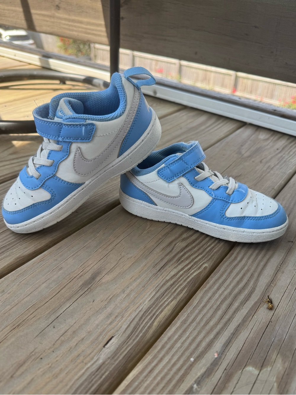 Nike Jordan 1 Low Alt Little Kids Shoe Size 10C Blue & White w/ Velcro Strap